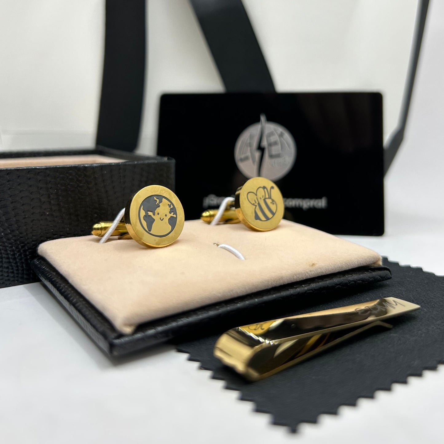 Set de Mancuernillas y Pisa Corbata Personalizados