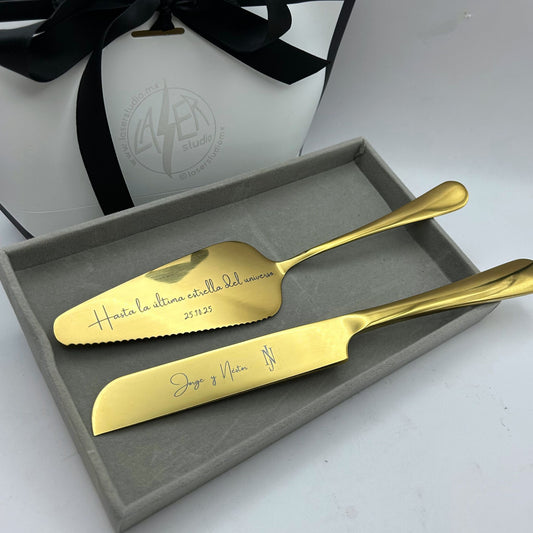 Espatula y Cuchillo para Pastel